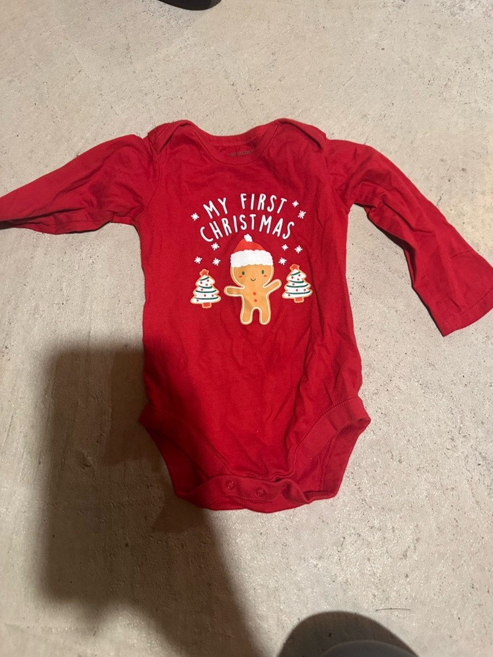 The Children's Place Red 'My First Christmas' Gingerbread Bodysuit